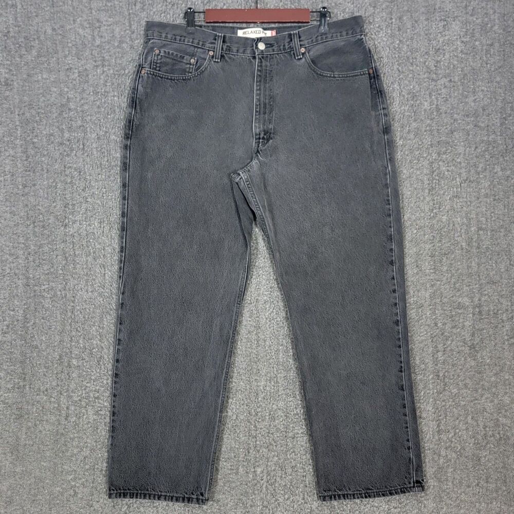 Vintage Y2K Levis 550 Jeans Mens 37x28* Black Relaxed Fit Tapered Leg Denim